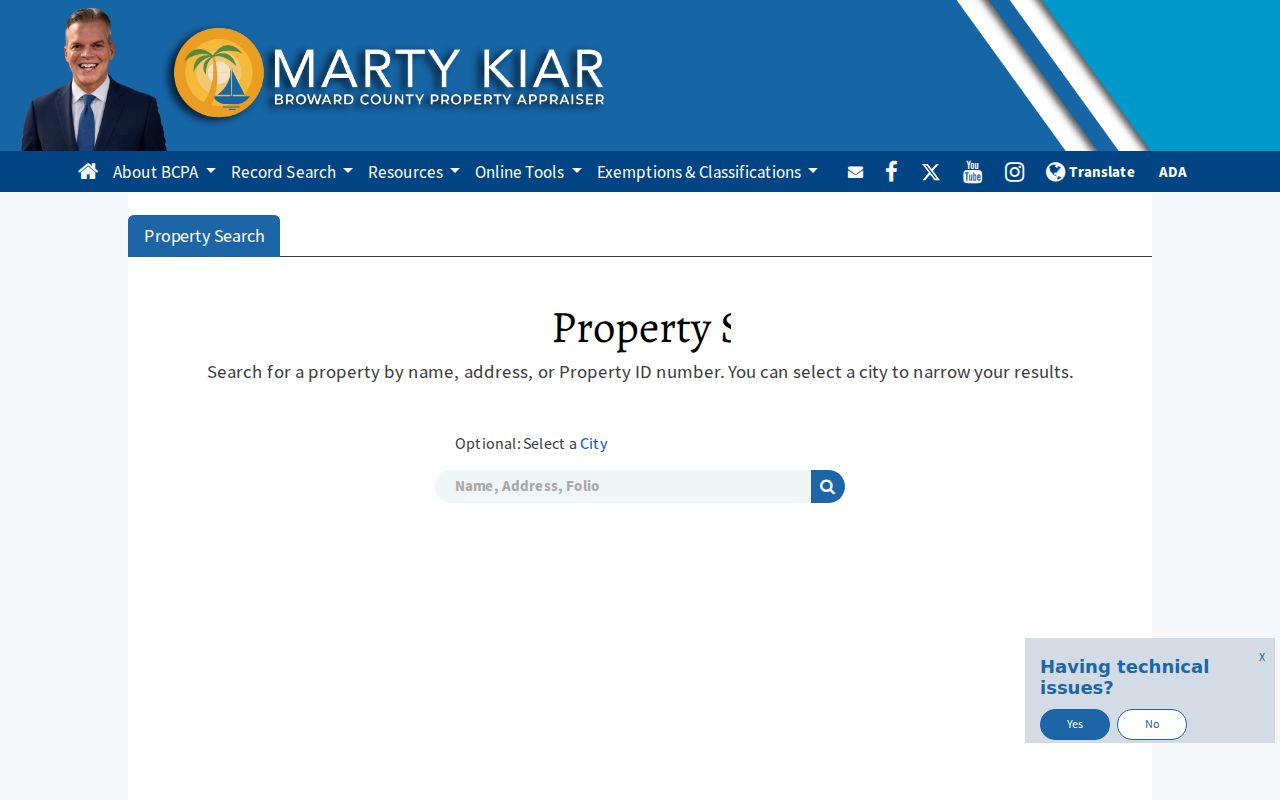 Broward Property Appraiser record search for Pembroke Pines property records