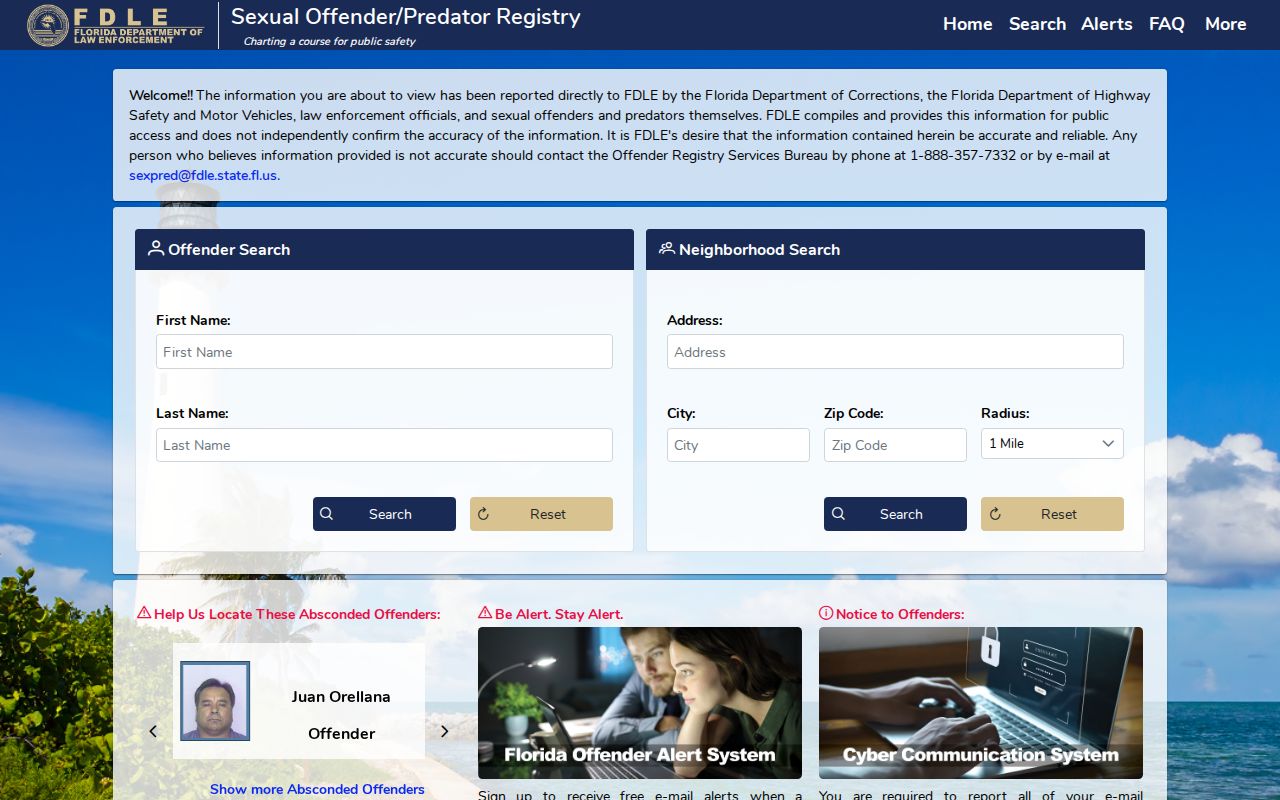 Pembroke Pines neighbors search using the official Florida offender registry